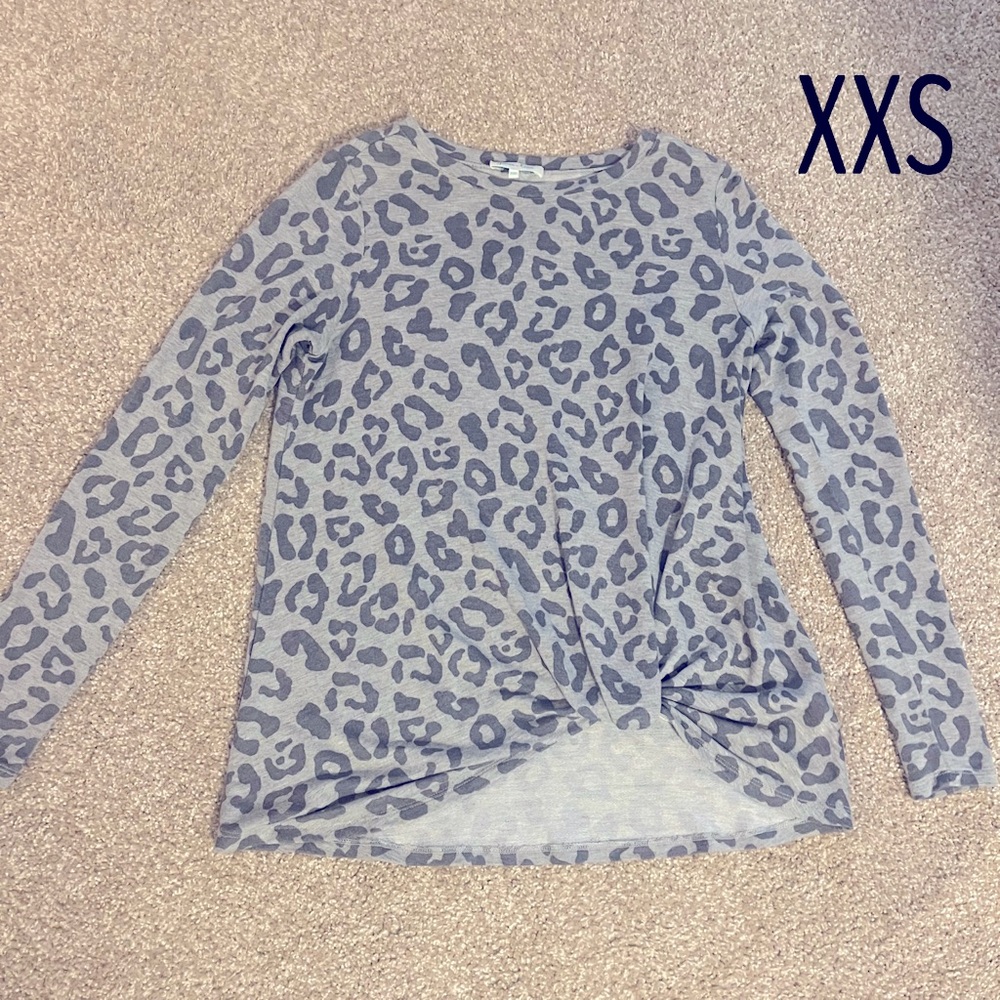 Grace & Lace Grey Cheetah Twist Hem XXS